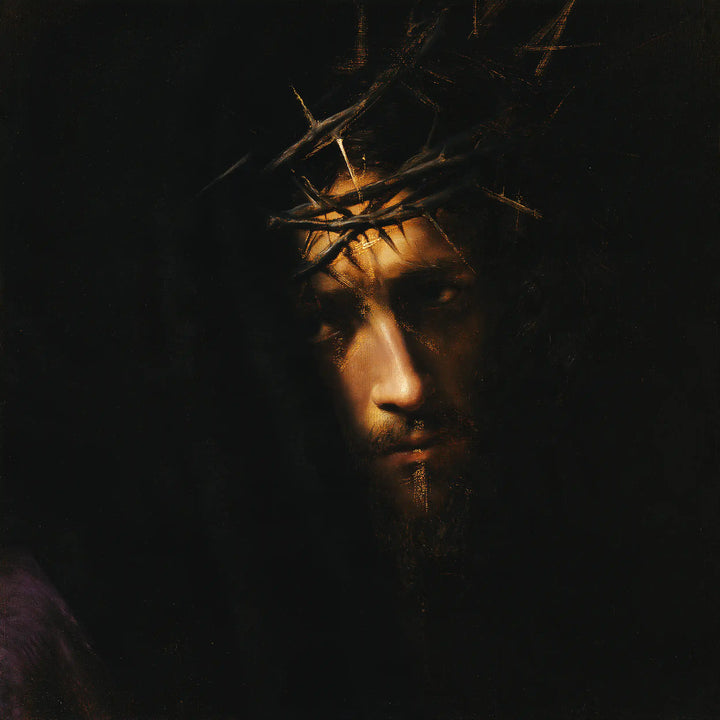 Jésus couronné d’épines — La Lueur close dans le noir
