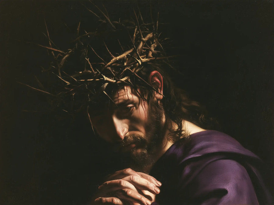 Jésus couronné d’épines — La Prière dans le violet assourdi