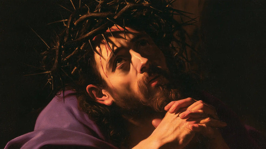Jésus couronné d’épines — Les Doigts noués dans l’ambre