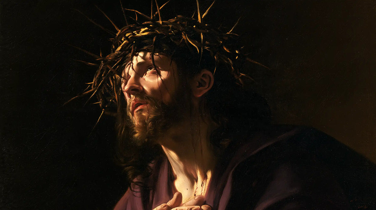 Jésus couronné d’épines — La Main gardée sur le cœur