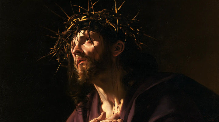 Jésus couronné d’épines — La Main gardée sur le cœur