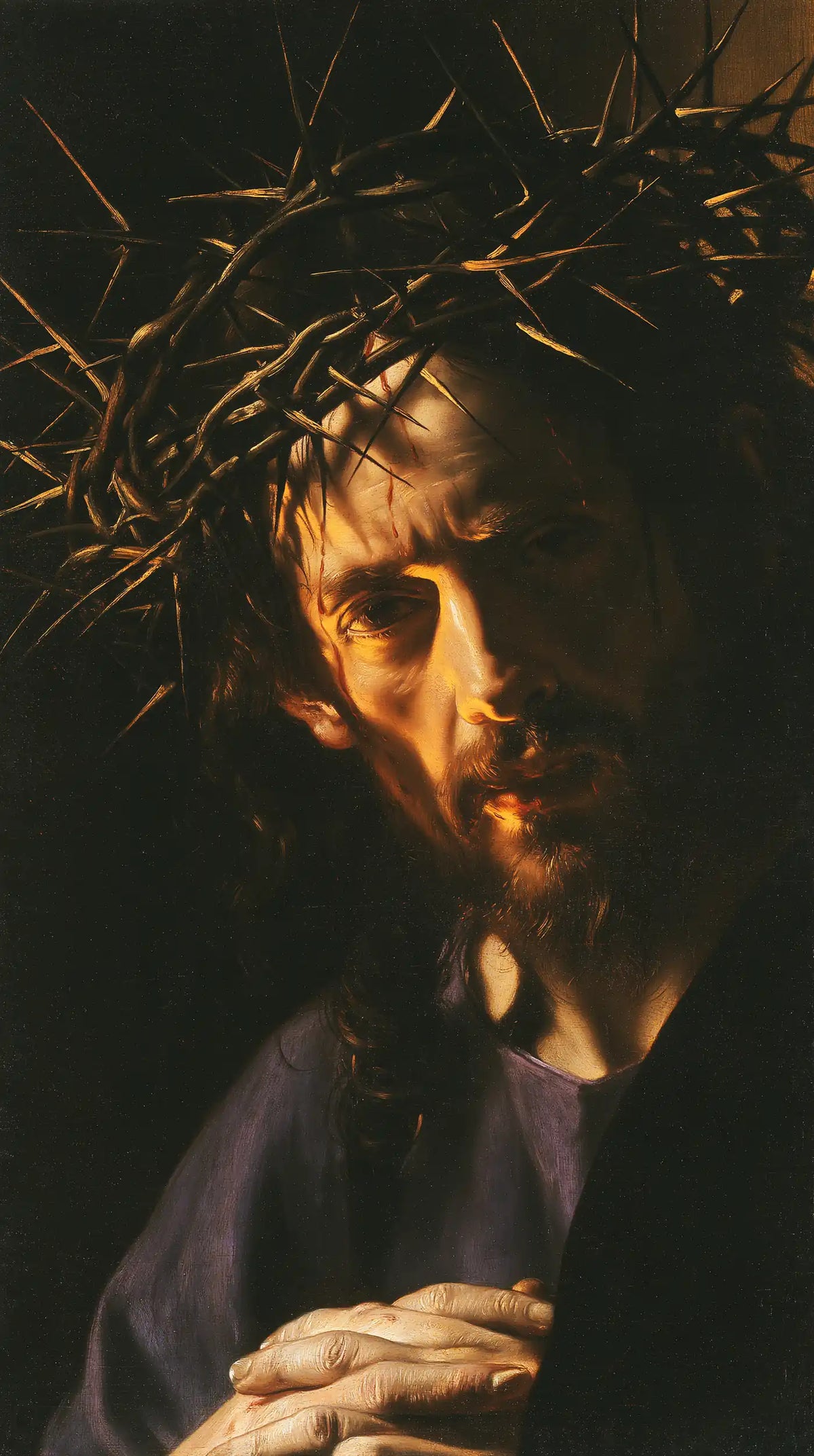 Jésus couronné d’épines — Les Mains claires au bas de l’ombre