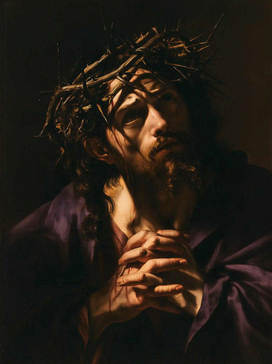 Jesus Crowned with Thorns - Caravaggio Tenebrism · Portrait n° 8