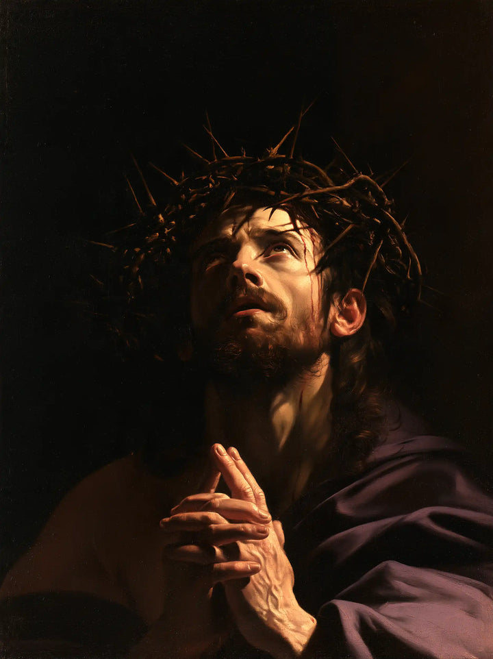 Jésus couronné d’épines — La Prière aux doigts dressés