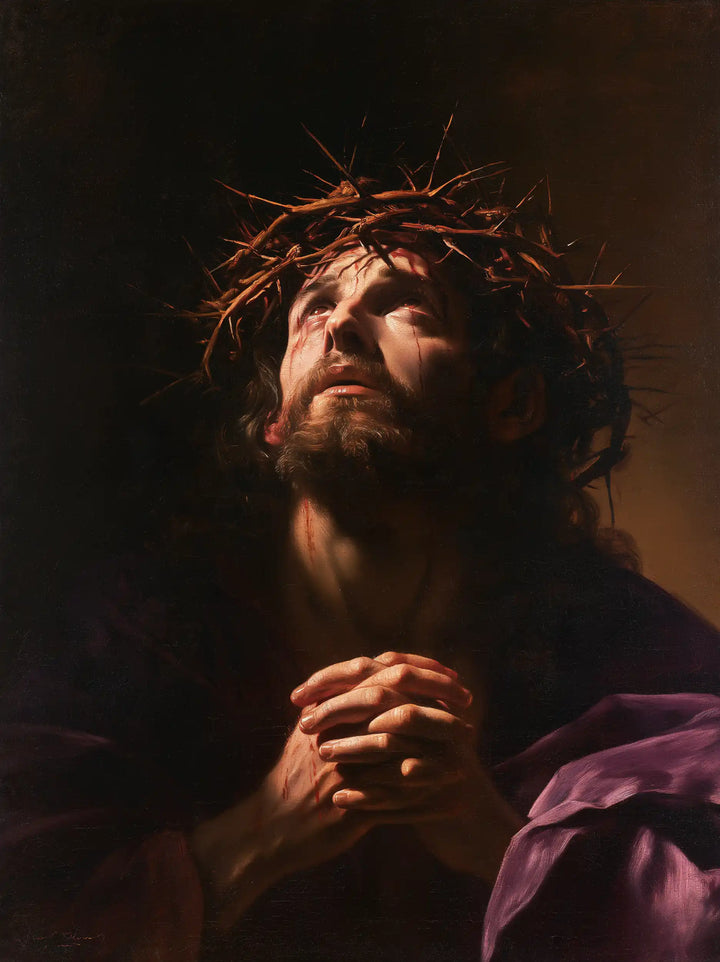 Jésus couronné d’épines — La Prière dans le vaste silence noir