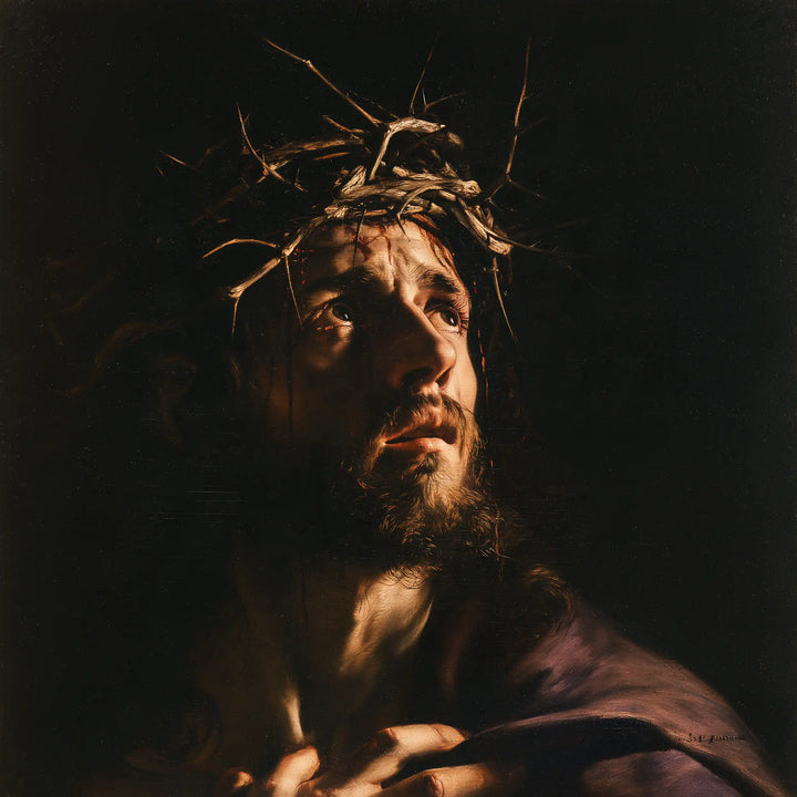 Jésus couronné d’épines — Le Souffle au-dessus du manteau sombre