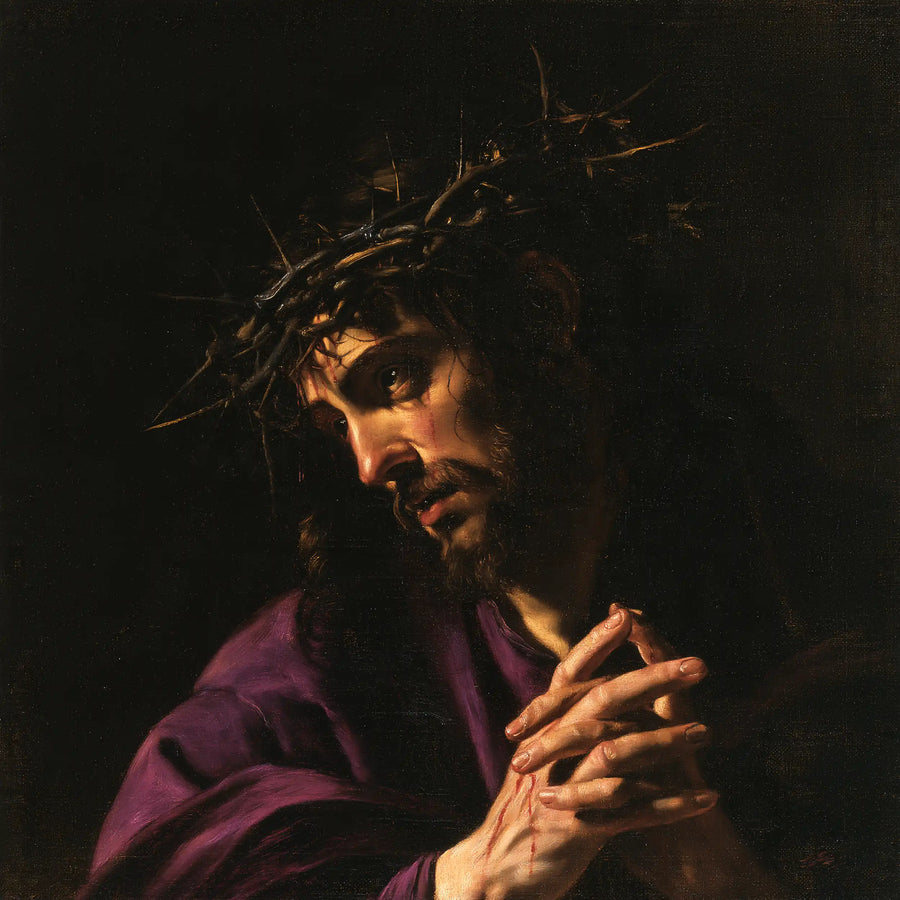 Jesus Crowned with Thorns - Caravaggio Tenebrism · Square n° 6