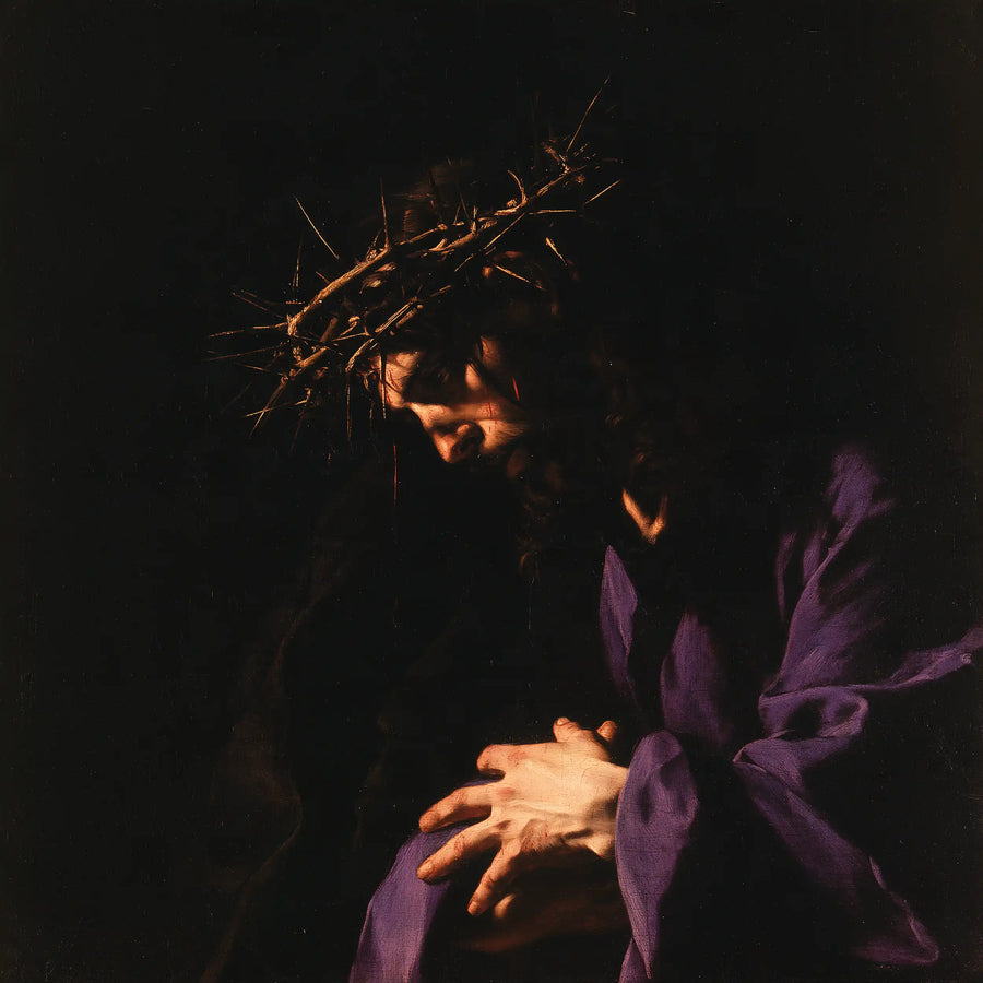 Jesus Crowned with Thorns - Caravaggio Tenebrism · Square n° 8