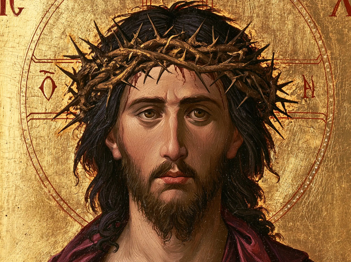 Jésus couronné d’épines — Le Regard au centre du nimbe gravé