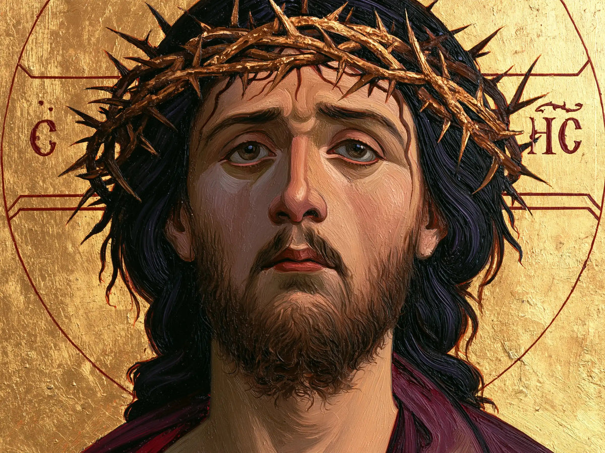 Jésus couronné d’épines — Les Paupières lourdes dans l’icône