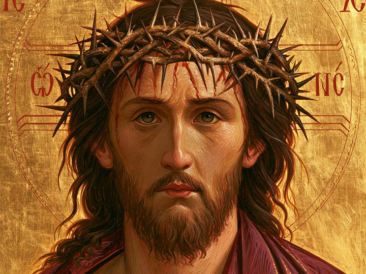 Jésus couronné d’épines — Le Front marqué dans l’or chaud