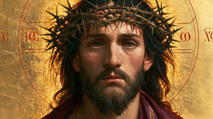 Jésus couronné d’épines — La Couronne basse du regard grave