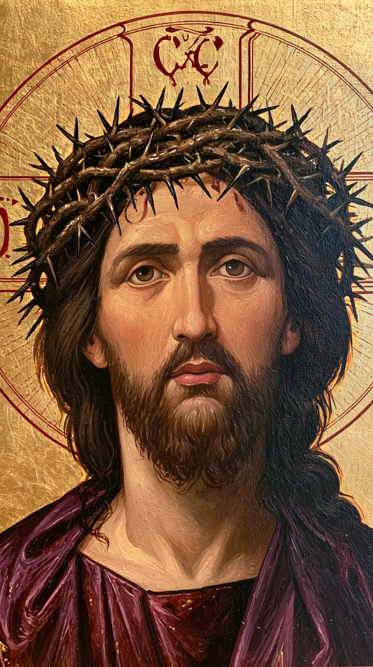 Jésus couronné d’épines — Les Plis pourpres au seuil de l’icône