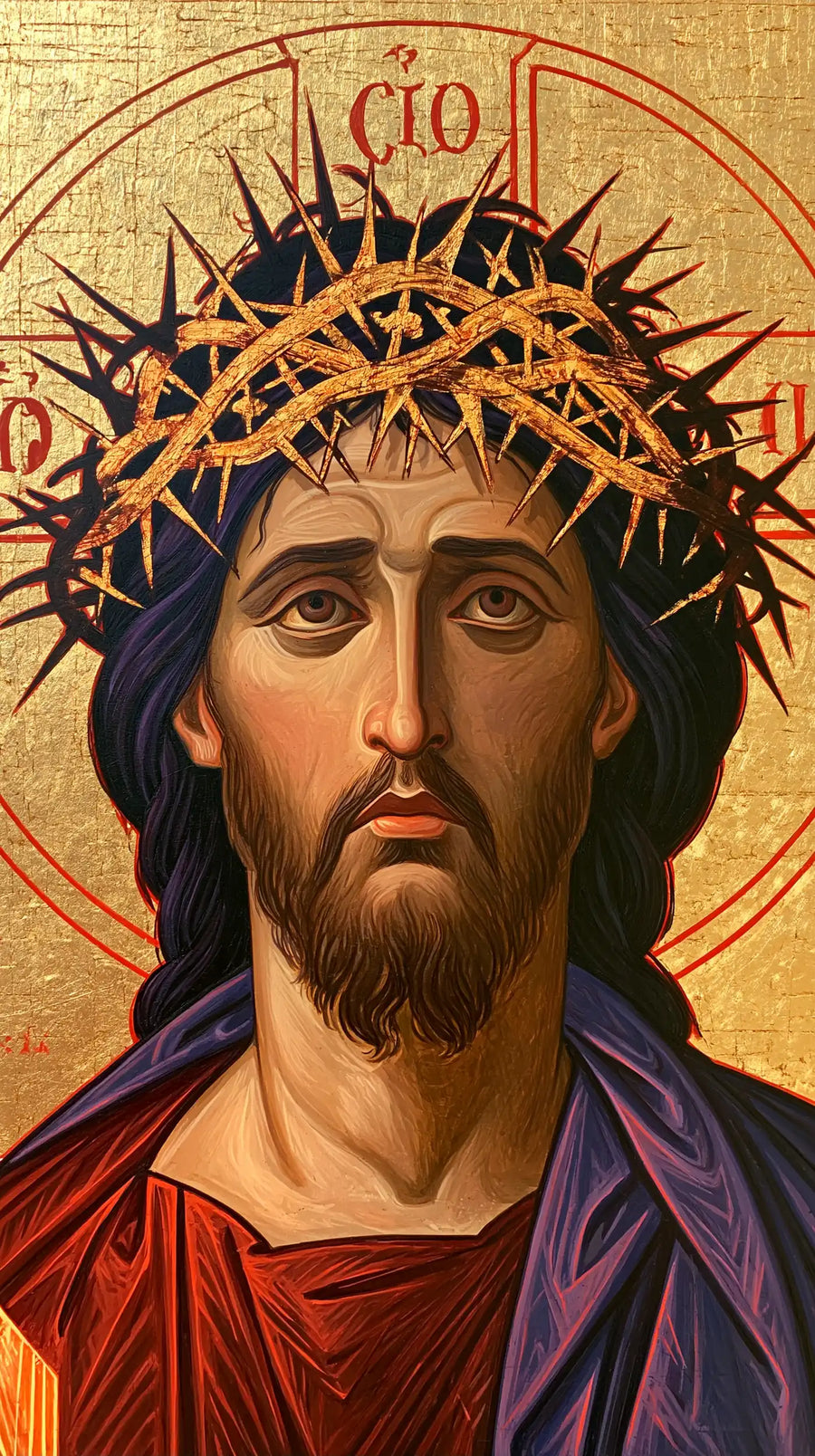 Jésus couronné d’épines — La Tresse d’or sur les cheveux bleus