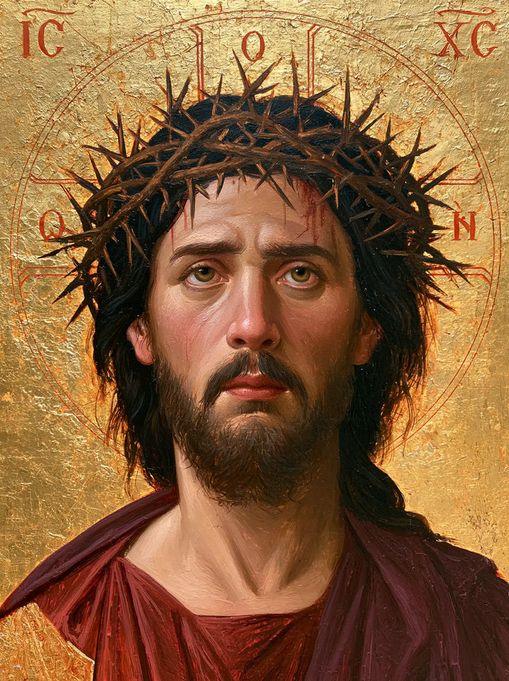 Jésus couronné d’épines — Le Visage au nimbe ponctué