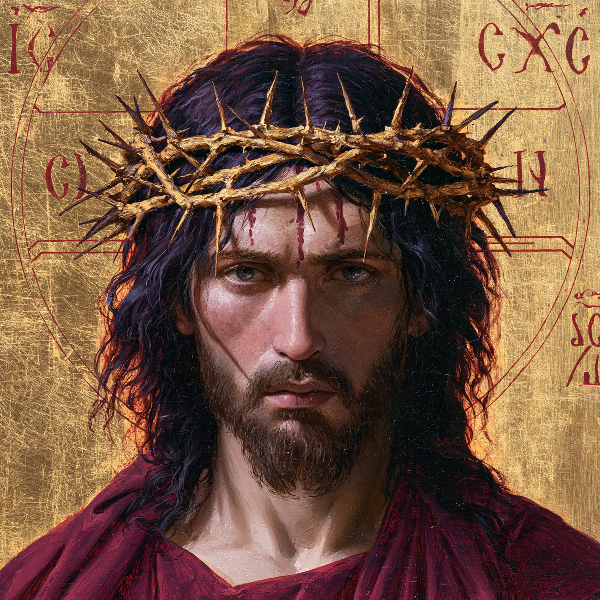 Jésus couronné d’épines — Le Front sous la tresse blonde