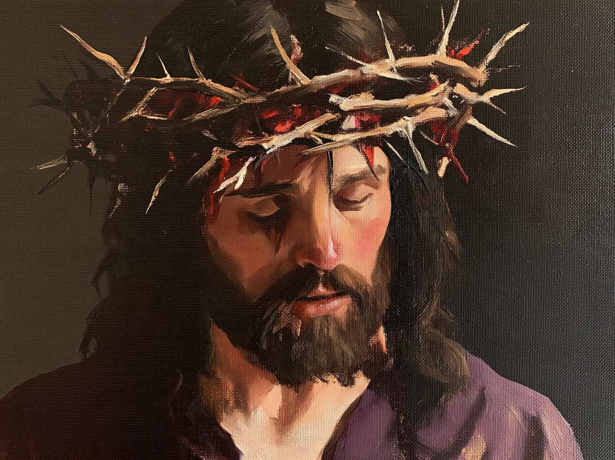 Jésus couronné d’épines — Les Yeux clos sous les branches pâles