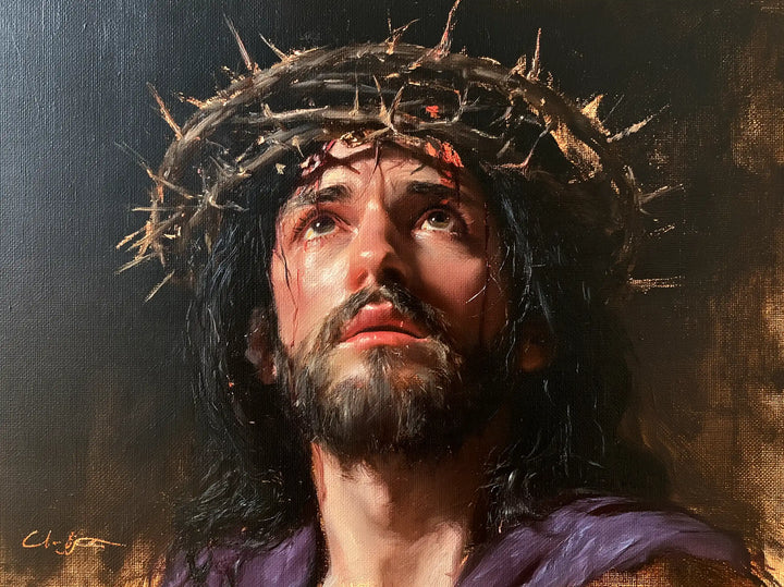 Jésus couronné d’épines — L’Appel dans les yeux humides