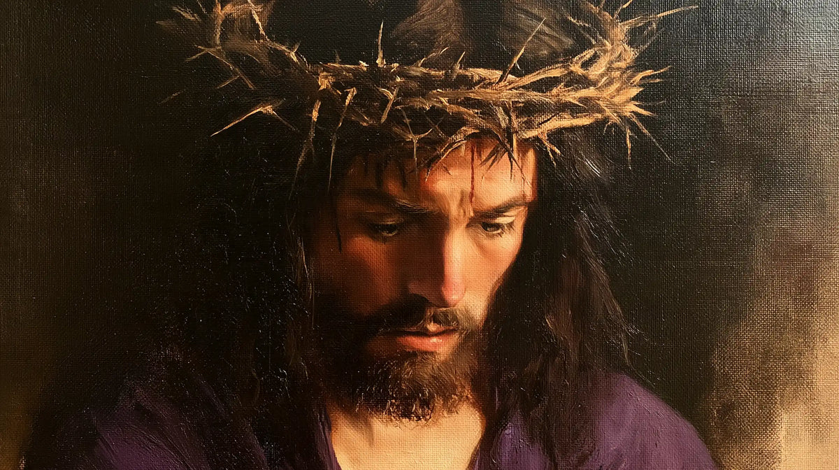 Jésus couronné d’épines — Le Recueillement dans la lueur cuivrée