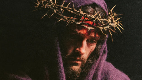 Jesus crowned with thorns in a minimalist composition in Contemporary Minimalism style, landscape Christian artwork no. 10