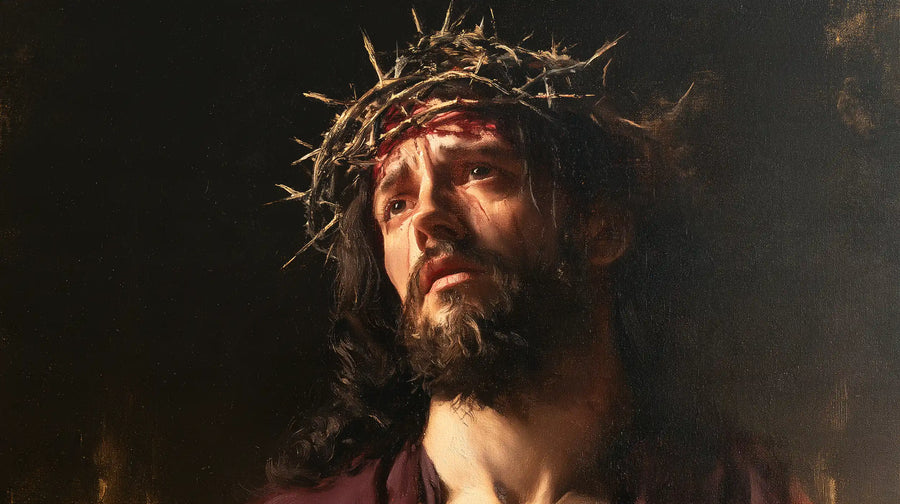 Jésus couronné d’épines — Le Front blessé tourné vers le jour