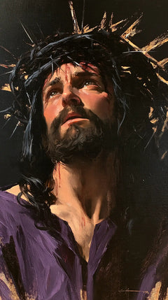 Jésus couronné d’épines — Le Cou tendu sous la couronne noire