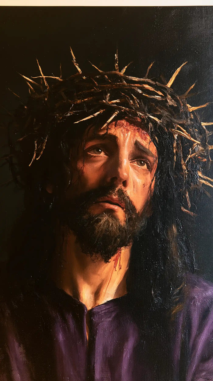 Jésus couronné d’épines — La Solitude sous le grand espace sombre