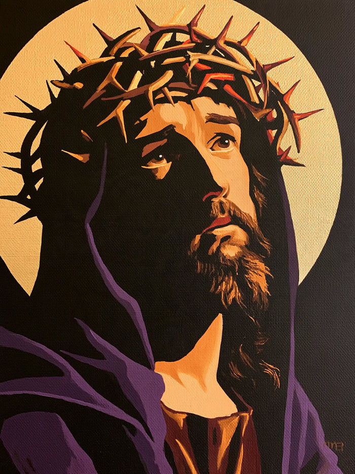 Jésus couronné d’épines — L’Icône aux aplats d’ambre