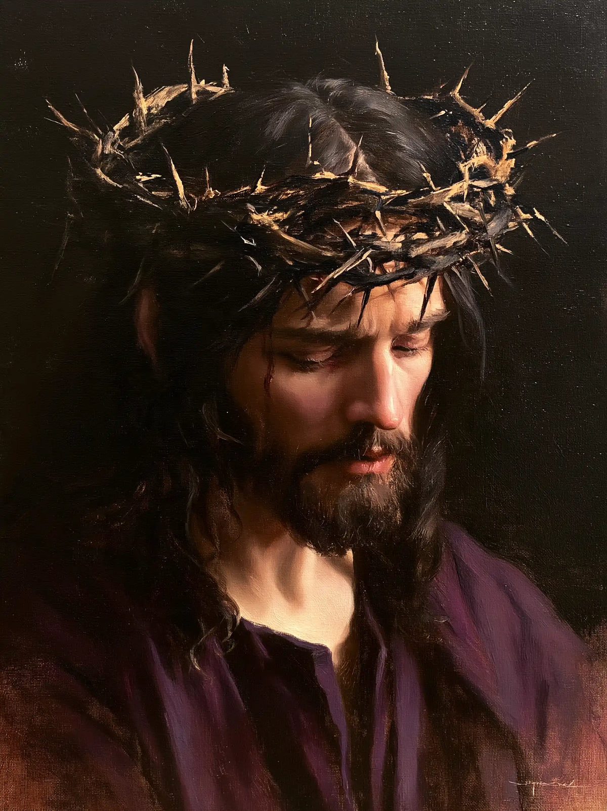 Jésus couronné d’épines — La Couronne large du recueillement