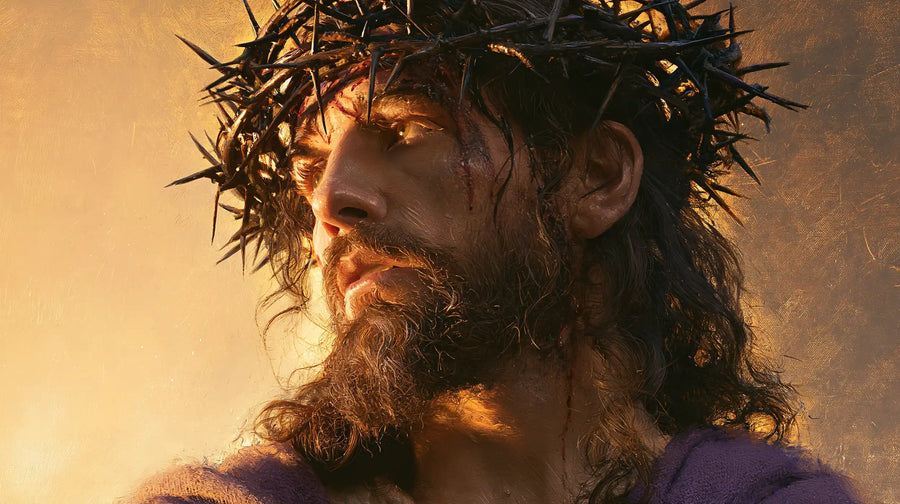 Jésus couronné d’épines — Le Visage tourné vers l’horizon doré