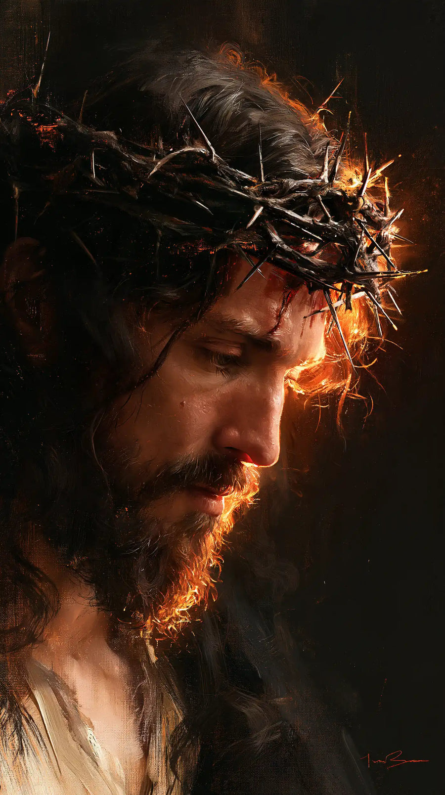 Jesus Crowned with Thorns - Jesus as Divine Light in Suffering · Portrait n° 1