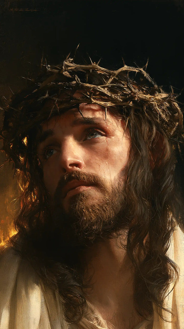 Jésus couronné d’épines — Le Blanc sous le visage recueilli