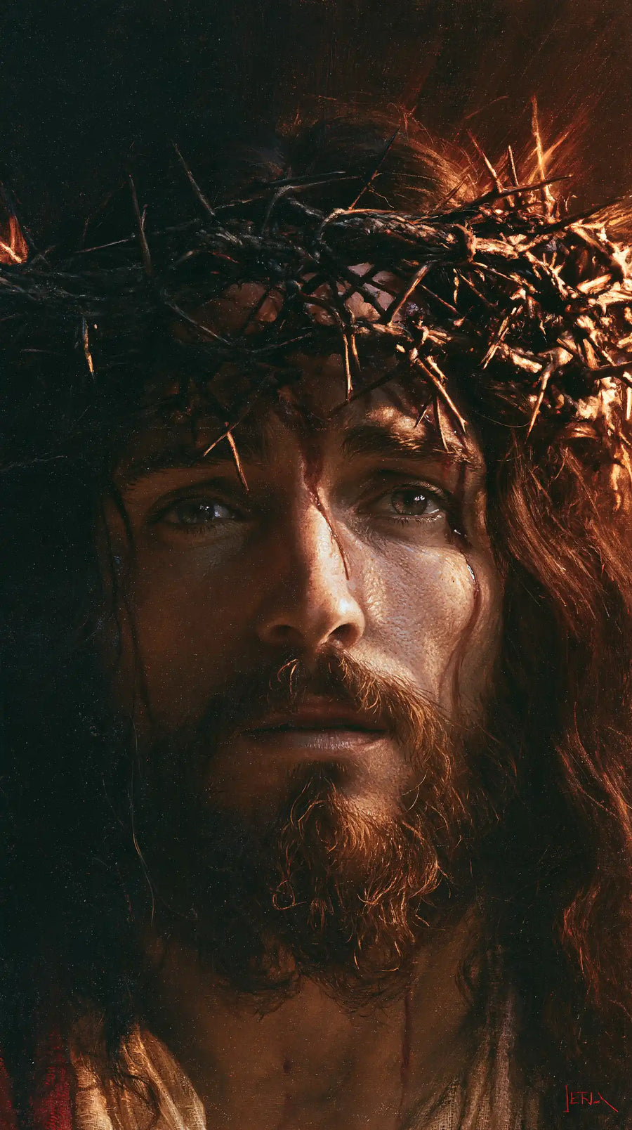 Jesus Crowned with Thorns - Jesus as Divine Light in Suffering · Portrait n° 4