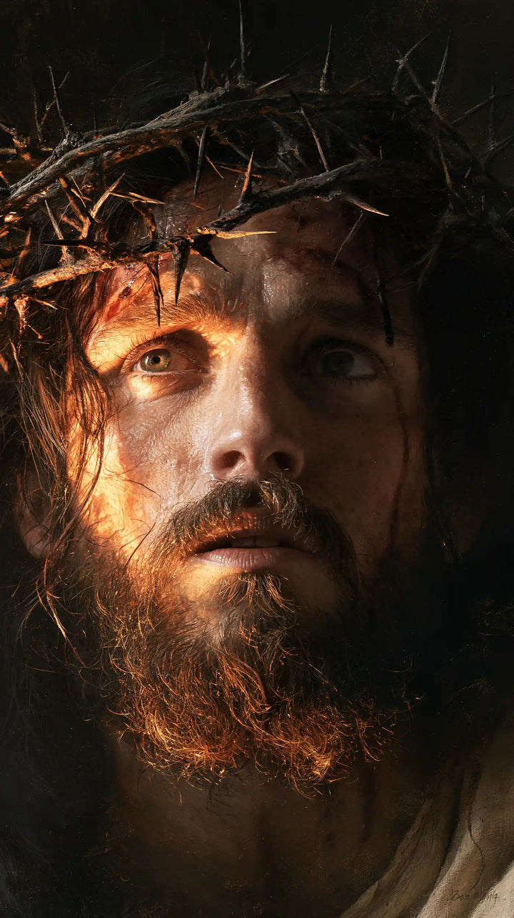Jésus couronné d’épines — La Lumière sur l’œil de l’attente