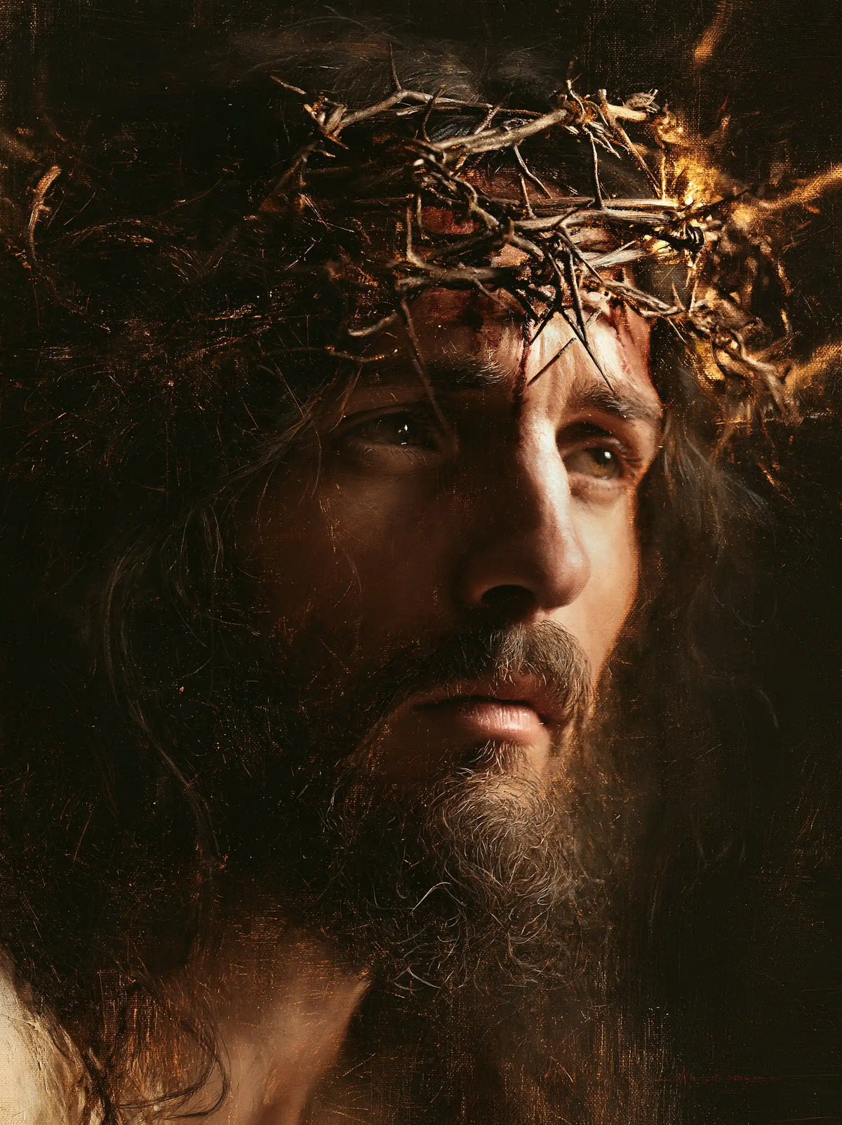 Jésus couronné d’épines — La Lumière derrière la tempe