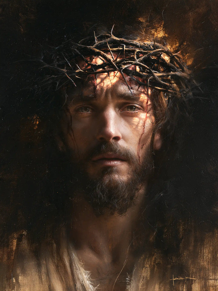 Jésus couronné d’épines — Le Visage veillé par les braises
