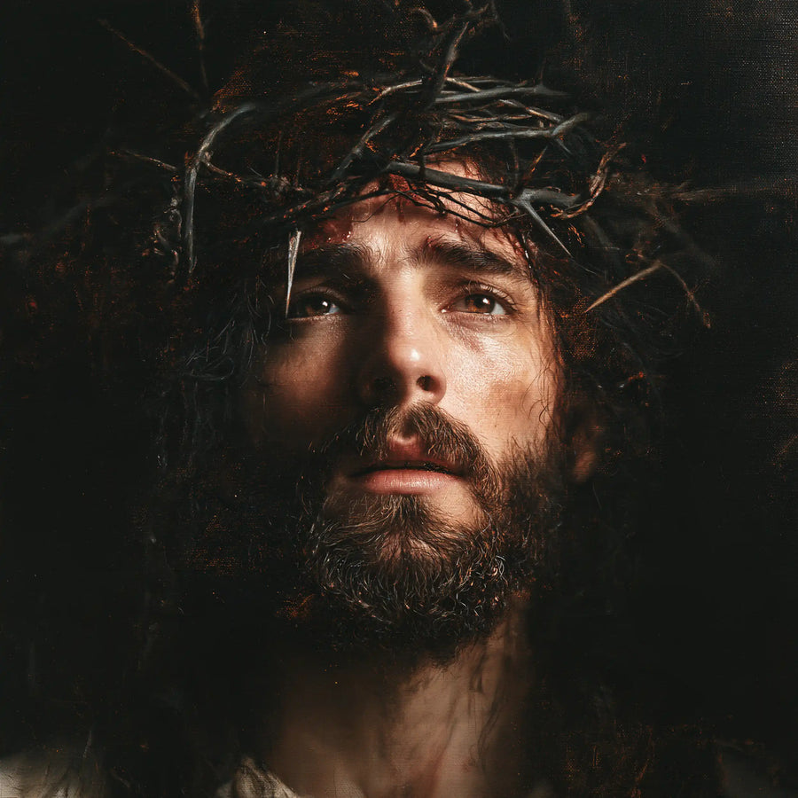 Jesus Crowned with Thorns - Jesus as Divine Light in Suffering · Square n° 4