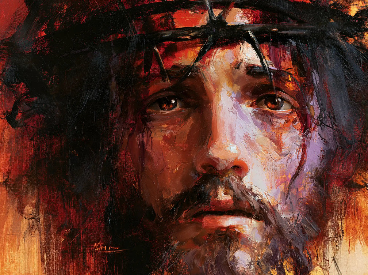Jésus couronné d’épines — Le Regard entre cendre et braise