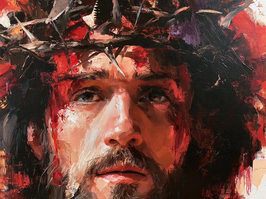 Jésus couronné d’épines — La Lumière blanche sur la joue rouge