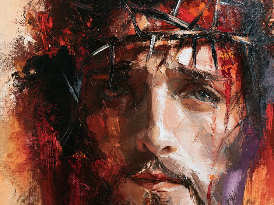 Jésus couronné d’épines — Le Visage aux bords de flamme