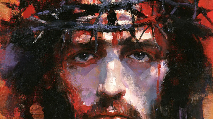 Jésus couronné d’épines — Les Yeux bleus dans la fracture violette