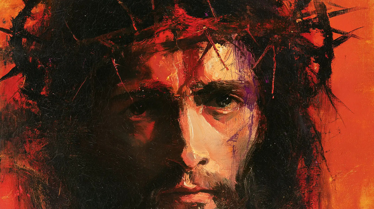 Jésus couronné d’épines — Le Regard tranché par le vermillon