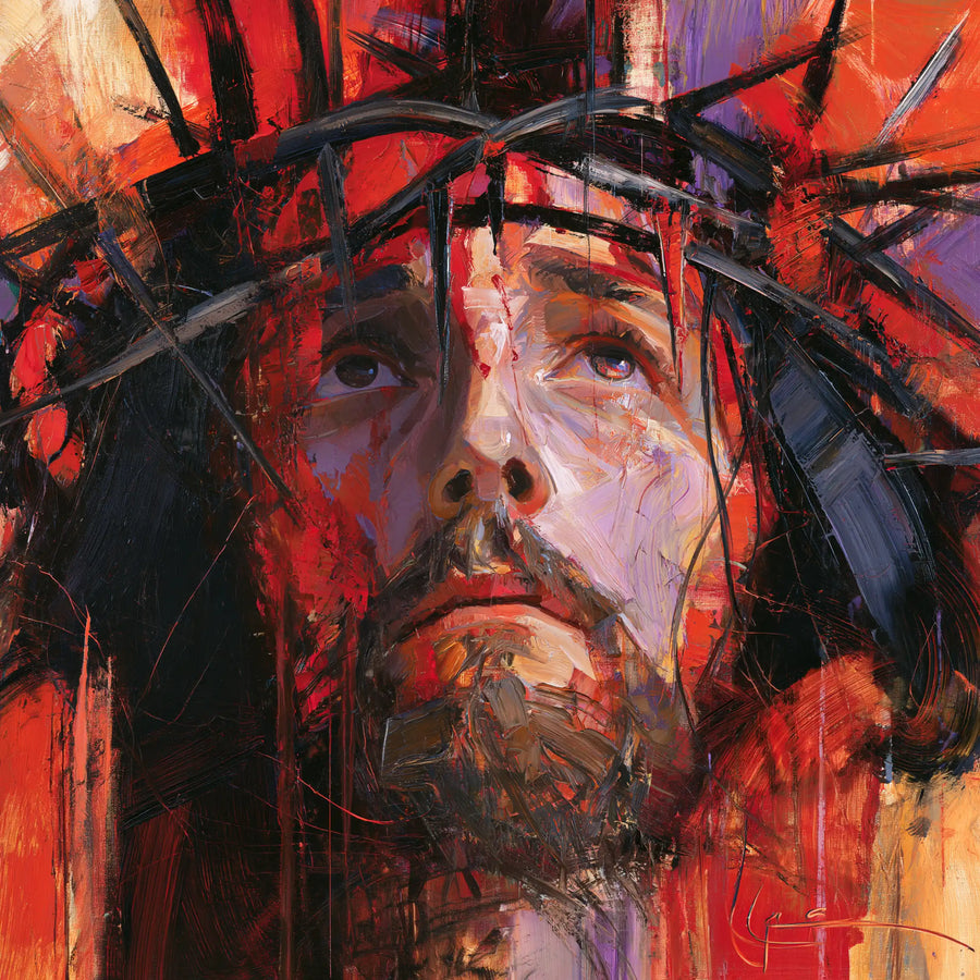 Jésus couronné d’épines — La Couronne et les longues coulures