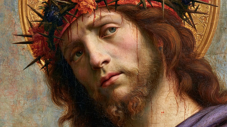 Jésus couronné d’épines — Les Boucles rousses du visage incliné