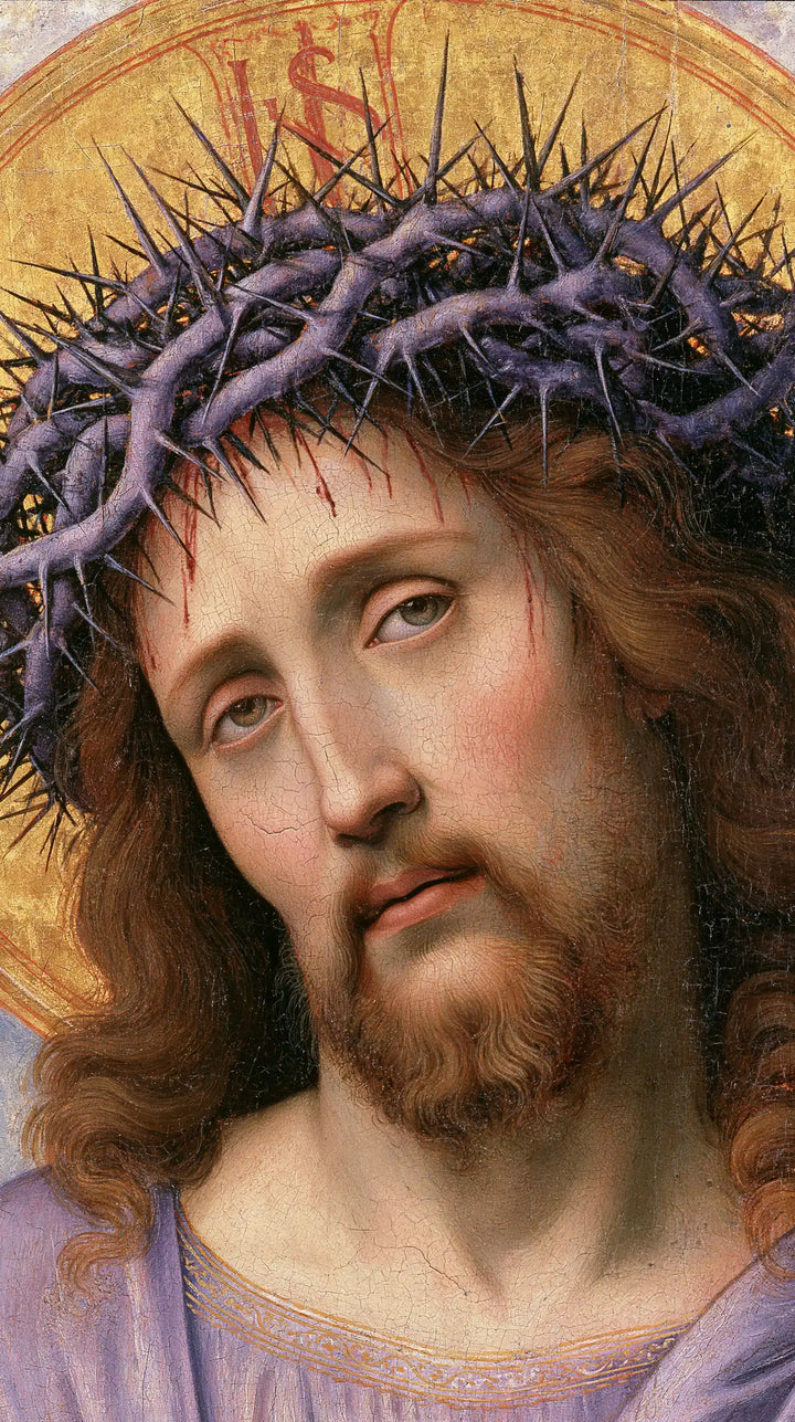 Jésus couronné d’épines — La Tête penchée sous les rameaux lilas