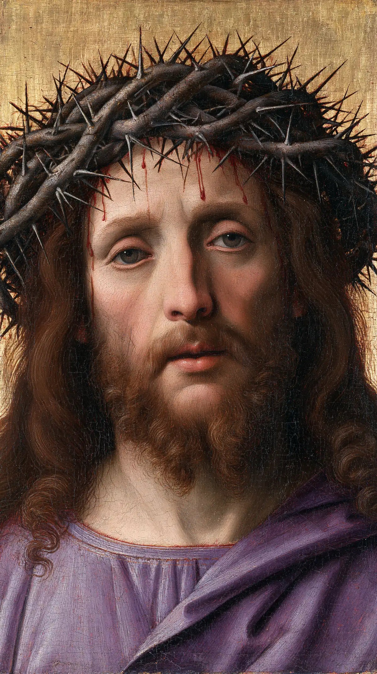 Jésus couronné d’épines — La Présence aux plis violets