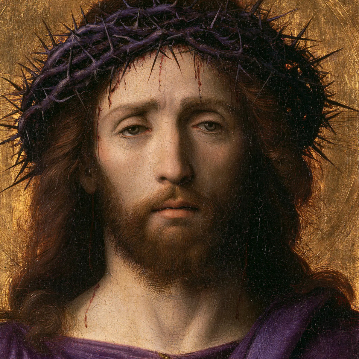Jésus couronné d’épines — La Couronne violette du silence droit