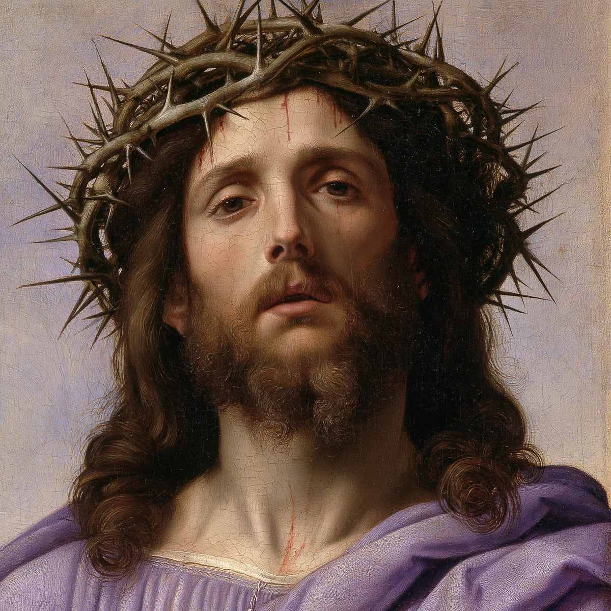 Jésus couronné d’épines — Les Lèvres entrouvertes dans la clarté lilas