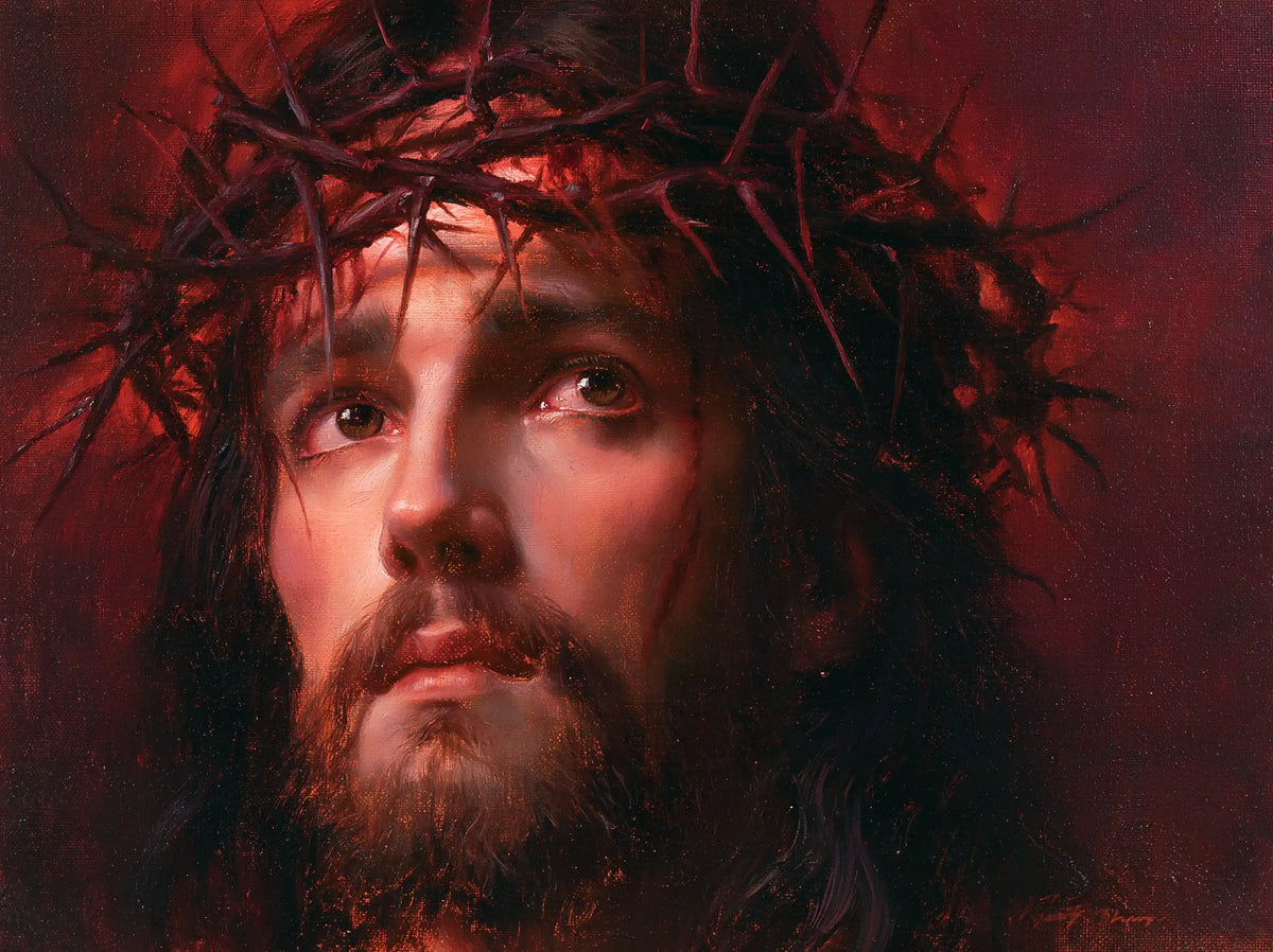Jésus couronné d’épines — La Présence au cœur du velours carmin