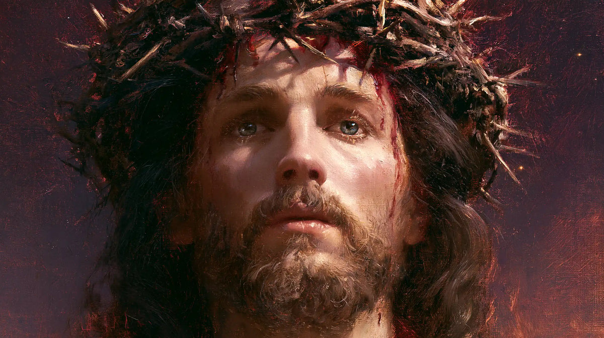 Jésus couronné d’épines — Les Ombres des épines sur le front clair